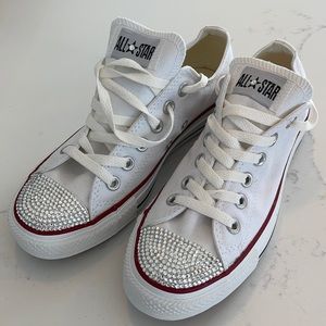 Bedazzled bridal white converse brand new